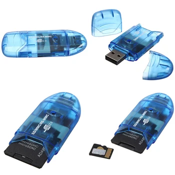 Trpežna Pomnilniška Kartica USB Reader Pisatelj Adapter za MMC, SD, SDHC TF Do 64GB  10