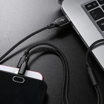 USB Kabel Za iPhone 12 11 XS X 8 7 6 Polnjenje, Polnilnik baterij 3 v 1, Micro USB Kabel Za USB Tip C Mobilni Telefon Kabli Za Samsung S9  5
