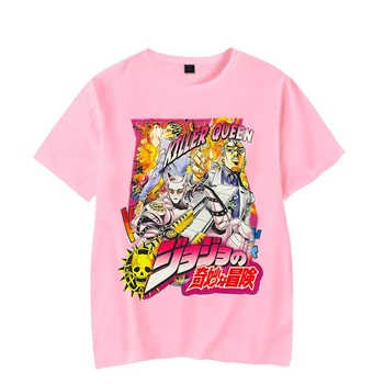 Vroče Japonski Anime Jojo Bizarna Avantura Kira Yoshikage Killer Queen Graphic Majica s kratkimi rokavi Moški Ženske Poletje Manga T-shirt Ulične  4