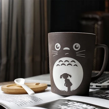 XINCHEN Totoro Temo Mleka / Kave Skodelice s pokrovom in Žličko Čistega Barvo Skodelice Pokal Kuhinja Orodje Darilo  10