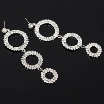 YFJEWE Nov modni Avstrijski Kristalno iver Prekrita dolgo Tassel Geometrijske oblike Spusti Uhani najbolje prodajajo za Ženske, nakit #E351  10