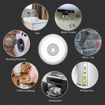 Zigbee Tuya WIFI Smart Home Vode Detektor Puščanja Vode Senzor Deluje Z Zigbee Prehod Podporo Smartlife APP Alexa  4
