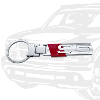 Šport Styling Osebno Avto Ključnih Verige Kovinski Obroč Ključ Za Audi A3 A4 A5 A6 S4 S5 S6 RS Dodatki  5