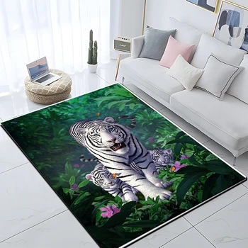 Živali Tiger vzorec po meri ne zdrsne preprogo doma dekoracijo kampiranje vlažno dokaz mat dnevna soba vzdušje okrasno preprogo  5
