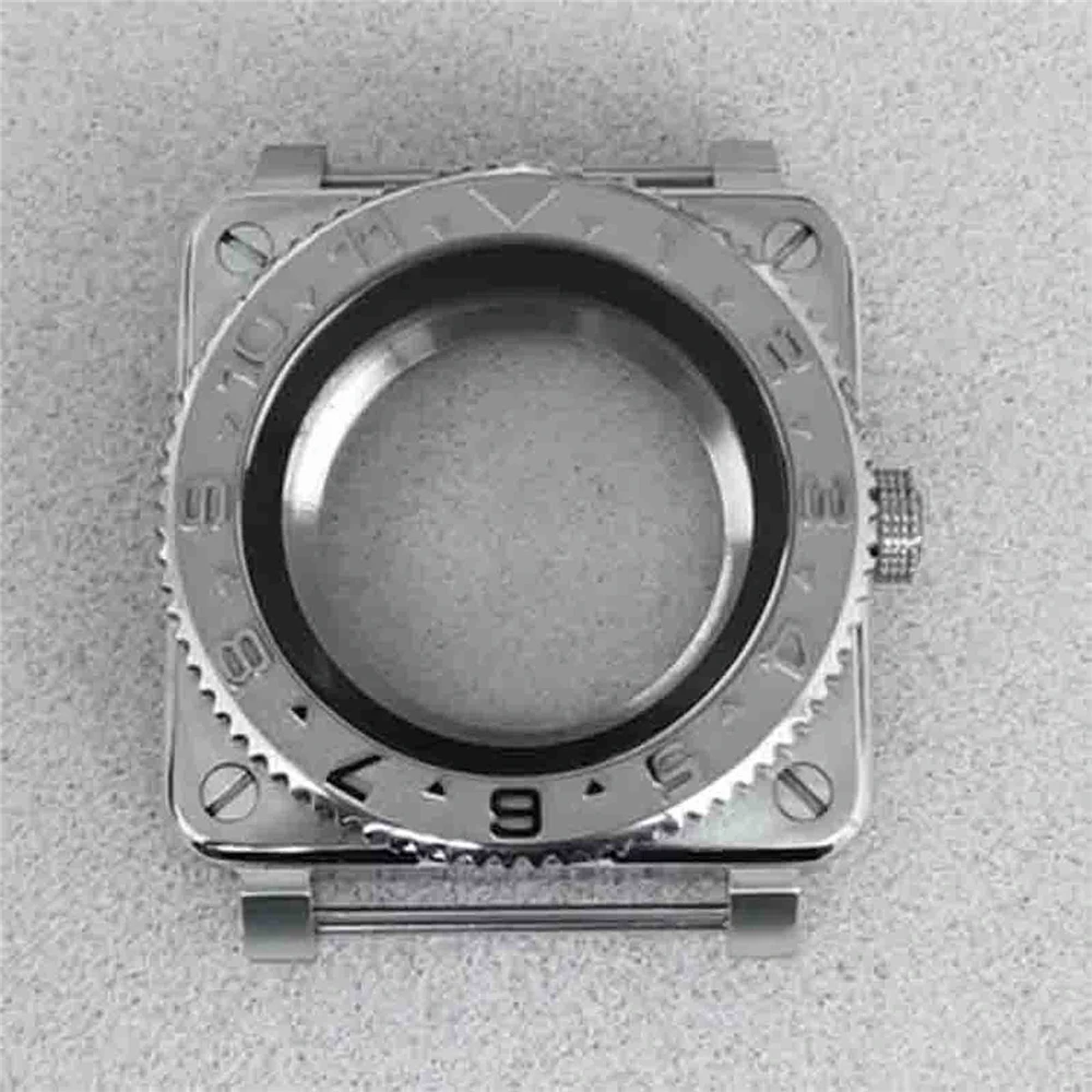 42mm Safirno Steklo Kvadratnih Watch Primeru za NH35 NH36 Gibanje Spremenjen iz Nerjavečega Jekla Black Notranje Sence Zapestne Ure Dela