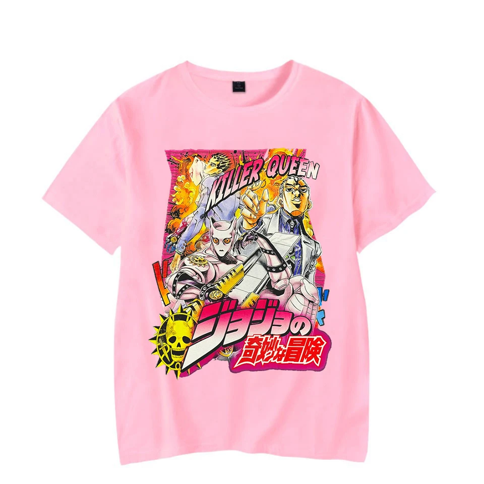 Vroče Japonski Anime Jojo Bizarna Avantura Kira Yoshikage Killer Queen Graphic Majica s kratkimi rokavi Moški Ženske Poletje Manga T-shirt Ulične