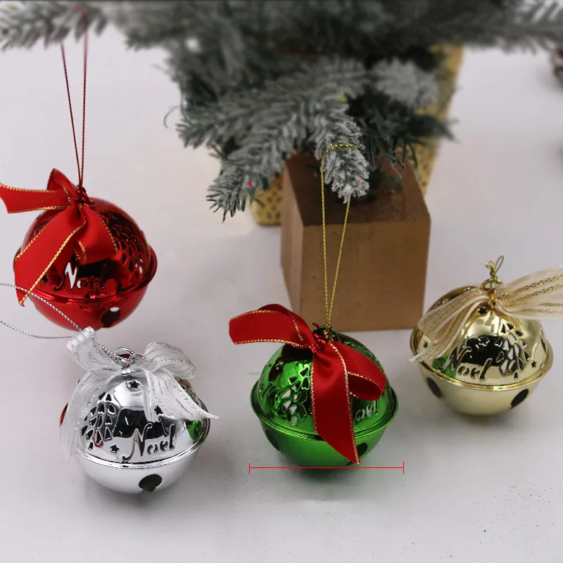 Železo Bell Božično Drevo Decor Žogo Trojk Xmas Party Visi Žogo Ornament Okraski Visi Obesek Božično Darilo Dekor